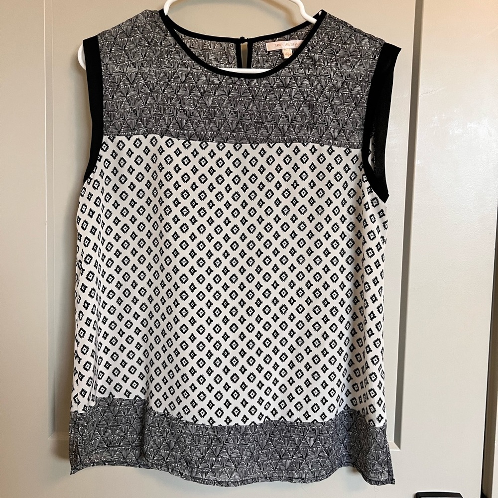 Skies Are Blue Patterned Blouse - Size 8